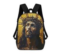 sinyumoney Kids 17inch School Backpack 3D Printed Christ Jesus Mosaic Backpack Rucksack Sports Backpacks For Boys And Girls Fashion Knapsack