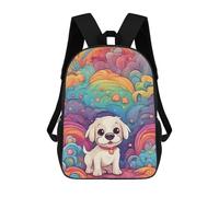 sinyumoney Kids 17inch School Backpack 3D Printed Colorful Cute Dog Backpack Rucksack Sports Backpacks For Boys And Girls Fashion Knapsack