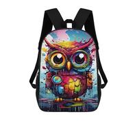 sinyumoney Kids 17inch School Backpack 3D Printed Colorful Painted Owl Art Print Backpack Rucksack Sports Backpacks For Boys And Girls Fashion Knapsack