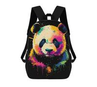 sinyumoney Kids 17inch School Backpack 3D Printed Colorful Panda Portrait Backpack Rucksack Sports Backpacks For Boys And Girls Fashion Knapsack