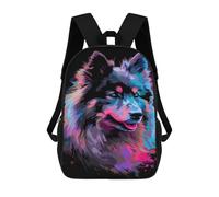 sinyumoney Kids 17inch School Backpack 3D Printed Colorful Wolf Art Print-18 Backpack Rucksack Sports Backpacks For Boys And Girls Fashion Knapsack