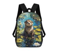 sinyumoney Kids 17inch School Backpack 3D Printed Contentment in The Lilies Backpack Rucksack Sports Backpacks For Boys And Girls Fashion Knapsack