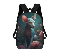 sinyumoney Kids 17inch School Backpack 3D Printed Cornish Rex Cat Mythical Backpack Rucksack Sports Backpacks For Boys And Girls Fashion Knapsack