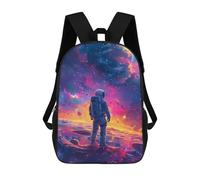 sinyumoney Kids 17inch School Backpack 3D Printed Cosmic Astronaut Journey-4 Backpack Rucksack Sports Backpacks For Boys And Girls Fashion Knapsack