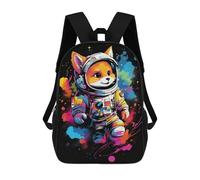 sinyumoney Kids 17inch School Backpack 3D Printed Cosmic Cat Astronaut Art Print Backpack Rucksack Sports Backpacks For Boys And Girls Fashion Knapsack