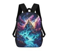 sinyumoney Kids 17inch School Backpack 3D Printed Cosmic Mountain Peak Backpack Rucksack Sports Backpacks For Boys And Girls Fashion Knapsack