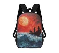 sinyumoney Kids 17inch School Backpack 3D Printed Crimson Voyage Backpack Rucksack Sports Backpacks For Boys And Girls Fashion Knapsack