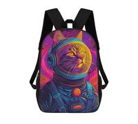 sinyumoney Kids 17inch School Backpack 3D Printed Cute Travel Bags Astronaut Space Cat Animal Children Backpacks Outdoor Casual Daypack Backpacks for Girls Women