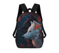 sinyumoney Kids 17inch School Backpack 3D Printed Cute Travel Bags Autumn Wolf Pair Children Backpacks Outdoor Casual Daypack Backpacks for Girls Women