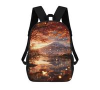 sinyumoney Kids 17inch School Backpack 3D Printed Cute Travel Bags Autumnal Serenity with Mountain View Children Backpacks Outdoor Casual Daypack Backpacks for Girls Women