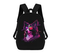 sinyumoney Kids 17inch School Backpack 3D Printed Cute Travel Bags Border Collie Children Backpacks Outdoor Casual Daypack Backpacks for Girls Women
