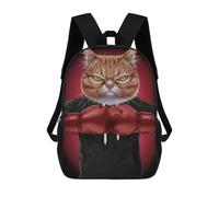 sinyumoney Kids 17inch School Backpack 3D Printed Cute Travel Bags Boxer Orange Cat Children Backpacks Outdoor Casual Daypack Backpacks for Girls Women
