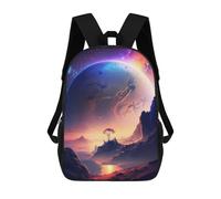 sinyumoney Kids 17inch School Backpack 3D Printed Cute Travel Bags Celestial Enchantment Children Backpacks Outdoor Casual Daypack Backpacks for Girls Women