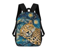sinyumoney Kids 17inch School Backpack 3D Printed Cute Travel Bags Cheetah Sleeping in Starry Night Style Children Backpacks Outdoor Casual Daypack Backpacks for Girls Women