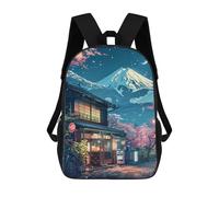 sinyumoney Kids 17inch School Backpack 3D Printed Cute Travel Bags Cherry Blossom Night in Japan -5 Children Backpacks Outdoor Casual Daypack Backpacks for Girls Women