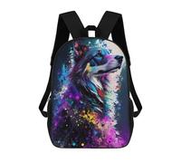sinyumoney Kids 17inch School Backpack 3D Printed Cute Travel Bags Colorful Abstract Dog Art Print-2 Children Backpacks Outdoor Casual Daypack Backpacks for Girls Women