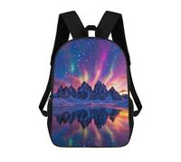 sinyumoney Kids 17inch School Backpack 3D Printed Cute Travel Bags Colorful Aurora Reflections Children Backpacks Outdoor Casual Daypack Backpacks for Girls Women