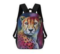 sinyumoney Kids 17inch School Backpack 3D Printed Cute Travel Bags Colorful Cheetah Portrait Painting-1 Children Backpacks Outdoor Casual Daypack Backpacks for Girls Women