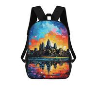 sinyumoney Kids 17inch School Backpack 3D Printed Cute Travel Bags Colorful Sunset Reflections -1 Children Backpacks Outdoor Casual Daypack Backpacks for Girls Women