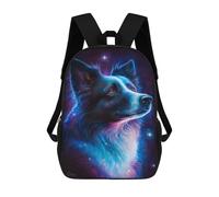 sinyumoney Kids 17inch School Backpack 3D Printed Cute Travel Bags Cosmic Canine Portrait-8 Children Backpacks Outdoor Casual Daypack Backpacks for Girls Women