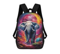 sinyumoney Kids 17inch School Backpack 3D Printed Cute Travel Bags Cosmic Elephant Journey Children Backpacks Outdoor Casual Daypack Backpacks for Girls Women