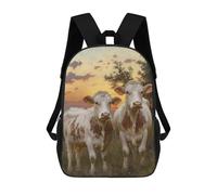 sinyumoney Kids 17inch School Backpack 3D Printed Cute Travel Bags Cows at Sunset Children Backpacks Outdoor Casual Daypack Backpacks for Girls Women