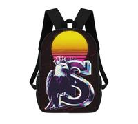 sinyumoney Kids 17inch School Backpack 3D Printed Cute Travel Bags Eagle & S Retro Art Children Backpacks Outdoor Casual Daypack Backpacks for Girls Women