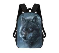 sinyumoney Kids 17inch School Backpack 3D Printed Cute Travel Bags Fantasy Wolf Snow Magic Children Backpacks Outdoor Casual Daypack Backpacks for Girls Women