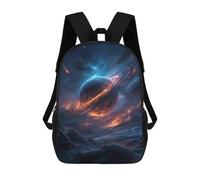 sinyumoney Kids 17inch School Backpack 3D Printed Cute Travel Bags Fiery Planet with Rings in Space Children Backpacks Outdoor Casual Daypack Backpacks for Girls Women