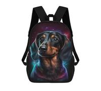 sinyumoney Kids 17inch School Backpack 3D Printed Cute Travel Bags Galactic Dachshund Portrait -11 Children Backpacks Outdoor Casual Daypack Backpacks for Girls Women