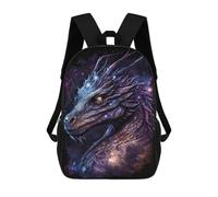 sinyumoney Kids 17inch School Backpack 3D Printed Cute Travel Bags Galactic Dragon Art Print-16 Children Backpacks Outdoor Casual Daypack Backpacks for Girls Women