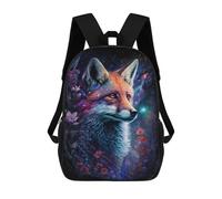 sinyumoney Kids 17inch School Backpack 3D Printed Cute Travel Bags Galactic Fox Fantasy Art Children Backpacks Outdoor Casual Daypack Backpacks for Girls Women