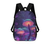 sinyumoney Kids 17inch School Backpack 3D Printed Cute Travel Bags Glowing Forest Mushrooms-2 Children Backpacks Outdoor Casual Daypack Backpacks for Girls Women