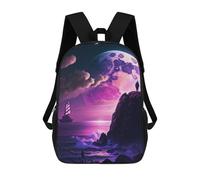 sinyumoney Kids 17inch School Backpack 3D Printed Cute Travel Bags High Cliff View Children Backpacks Outdoor Casual Daypack Backpacks for Girls Women
