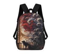 sinyumoney Kids 17inch School Backpack 3D Printed Cute Travel Bags Kitsune with Nine Tails Children Backpacks Outdoor Casual Daypack Backpacks for Girls Women