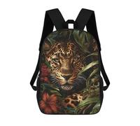 sinyumoney Kids 17inch School Backpack 3D Printed Cute Travel Bags Leopard In The Jungle Children Backpacks Outdoor Casual Daypack Backpacks for Girls Women