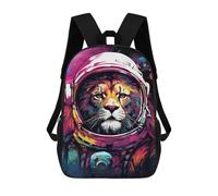 sinyumoney Kids 17inch School Backpack 3D Printed Cute Travel Bags Lion Astronaut Space Art Print-1 Children Backpacks Outdoor Casual Daypack Backpacks for Girls Women