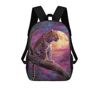 sinyumoney Kids 17inch School Backpack 3D Printed Cute Travel Bags Moonlit Leopard in Tree Children Backpacks Outdoor Casual Daypack Backpacks for Girls Women