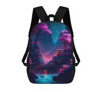 sinyumoney Kids 17inch School Backpack 3D Printed Cute Travel Bags Mystical Nature 1 Children Backpacks Outdoor Casual Daypack Backpacks for Girls Women
