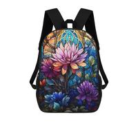 sinyumoney Kids 17inch School Backpack 3D Printed Cute Travel Bags Nature Stained Glass Children Backpacks Outdoor Casual Daypack Backpacks for Girls Women