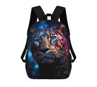 sinyumoney Kids 17inch School Backpack 3D Printed Cute Travel Bags Neon Leopard Portrait Children Backpacks Outdoor Casual Daypack Backpacks for Girls Women