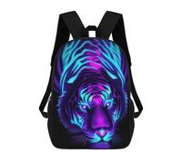 sinyumoney Kids 17inch School Backpack 3D Printed Cute Travel Bags NEON TIGER Children Backpacks Outdoor Casual Daypack Backpacks for Girls Women