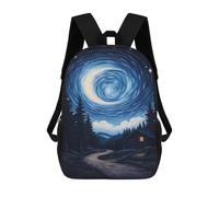 sinyumoney Kids 17inch School Backpack 3D Printed Cute Travel Bags Night Sky Cabin Scene Children Backpacks Outdoor Casual Daypack Backpacks for Girls Women