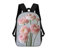 sinyumoney Kids 17inch School Backpack 3D Printed Cute Travel Bags Pink Ranunculus Children Backpacks Outdoor Casual Daypack Backpacks for Girls Women