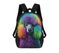 sinyumoney Kids 17inch School Backpack 3D Printed Cute Travel Bags Poodle Style 6 Children Backpacks Outdoor Casual Daypack Backpacks for Girls Women