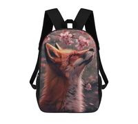 sinyumoney Kids 17inch School Backpack 3D Printed Cute Travel Bags Red Fox Cherry Blossom Children Backpacks Outdoor Casual Daypack Backpacks for Girls Women