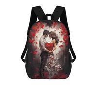 sinyumoney Kids 17inch School Backpack 3D Printed Cute Travel Bags Romantic Couple with Heart Children Backpacks Outdoor Casual Daypack Backpacks for Girls Women