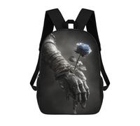 sinyumoney Kids 17inch School Backpack 3D Printed Cute Travel Bags Rusty Knight's Blue Rose Children Backpacks Outdoor Casual Daypack Backpacks for Girls Women