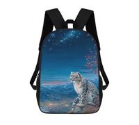 sinyumoney Kids 17inch School Backpack 3D Printed Cute Travel Bags Snow Leopard Nightscape Children Backpacks Outdoor Casual Daypack Backpacks for Girls Women