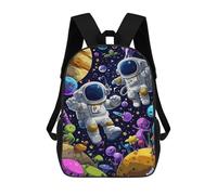 sinyumoney Kids 17inch School Backpack 3D Printed Cute Travel Bags Space Adventure with Aliens Children Backpacks Outdoor Casual Daypack Backpacks for Girls Women